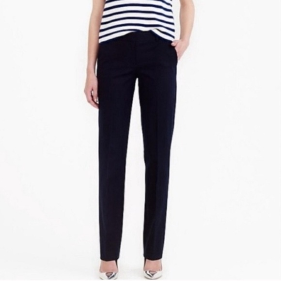 J. Crew Pants - J. Crew Tollegno 1900 Wool Blend straight Leg Pants. Size 6 Tall. Navy Blue.